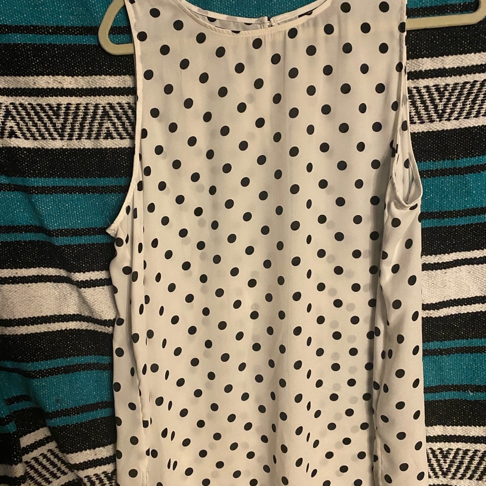Polka dot dressy tank top